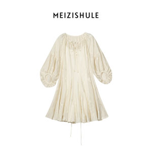 Raspberry Matures คอวี ปัก เดรส ฝรั่งเศส พรางหุ่น ตุ๊กตา กระโปรง ผู้หญิง ฤดูร้อน ใหม่ Lenzing Rayon Fiber มีเข็มขัด ทรงเอ เดรส