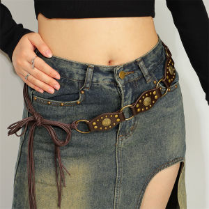 New belt for women retro Bohemian chic Sue braided belt belt with skirt trousers wide belt