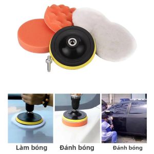 Bộ Dụng Cụ Đánh Bóng Xe Hơi 6 Món Với Miếng Đệm 3/4/5/6 Inch - Đĩa Bông Đánh Bóng Đánh Xi Chăm Sóc Sơn Xe Hơi Dụng Cụ Đánh Bóng Cho Xe