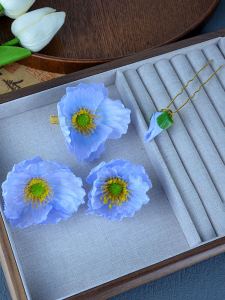 กิ๊บติดผมดอกไม้ผ้าไหม ทรงย้อนยุค สำหรับผู้หญิง ตกแต่งผมด้วยดอกไม้ ชุดกิ๊บติดผมแบบทันสมัย ​​อุปกรณ์ตกแต่งผม