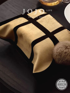 JOJOS L. PD.Wheel Advanced Sensation Paper Towel Holder Stripe Pattern Storage for Living Room Car Use Short Velvet Material