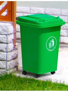 Thùng Rác Ngoài Trời Lớn 50L Dùng Trong Gia Đình Thùng Rác Hình Chữ Nhật Bằng Nhựa Có Nắp Đậy an Toàn Thân Thiện Với Môi Trường