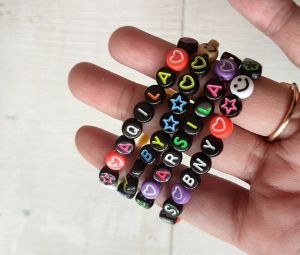 gelang couple manik manik custom nama  isi 2 warna random gelang anak dan dewasa