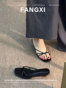 New Summer Roman Style Toe-Post Sandals Mid-Heel