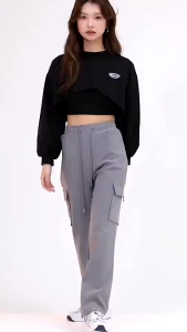 Baju Raya 2025 MK Cargo pants women Sassy Plus Size Straight Cut Multi-Pocket Cargo Pants seluar kargo wanita [P5/370]