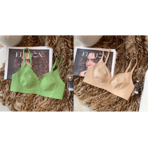 Big Chest Show Bunny Ears Seamless Latex Intimates Female Wireless Thin Soft Support Breast Holding Anti-SAG Bra