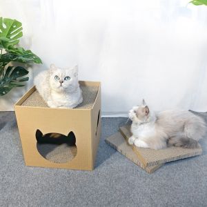 ⚡️Deluxe⚡️ที่ลับเล็บแมวกล่องสี่เหลี่ยม ที่ฝนเล็บแมว กระดาษลูกฟูกลับเล็บ อุปกรณ์เลี้ยงแมว อุปกรณ์สัตว์เลี้ยง ของเล่นแมว 🚚 พร้อมส่ง 🚚