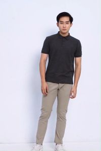 Kale Park Polo Shirt Cotton Viscose Slim Fit | Dark Grey