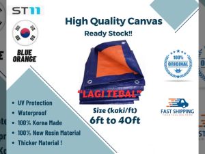 BLUE ORANGE WATERPROOF CANVAS TARPAULIN 40FT(LAGI TEBAL DARIPADA TYPE BIASA)