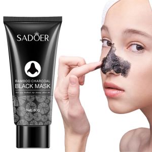 60g Pore Blockage Nasal Sticker Bamboo Charcoal Fiber Mask Blackhead Removal Deep Cleansing Exfoliating Treatment Black Mask