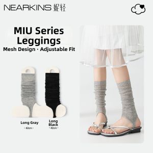 NEARKINS | Summer Thin Ballerina Style Gray Leg Warmer Socks