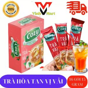 Cozy Lychee Flavored Ice Tea Sachets - Refreshing Beverage 16 Packs 15g Each