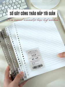 Sổ Còng Ghi Chép Basic A5 B5 120 Trang Tháo Rời - Sổ Tay Bìa Nhựa Trong Suốt Kẻ Ngang Bullet Journal