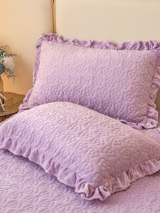 Vỏ Gối Nhung Coral Sữa Dày Mùa Đông Vỏ Lông Cừu Cotton Vỏ Gối Phong Cách Công Chúa Vỏ Gối Đơn 48x74cm Thương Hiệu Kedi