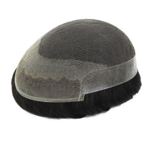 French Lace Front Mens Toupee Natural Looking Remy Human Hair Men Wig Hair Replacements Hair System