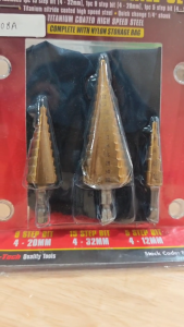 QBLADE Mata Kerucut Mata Bor Pagoda Mata Bor Pagoda Payung Step Drill 3Pcs Ulir 3008A