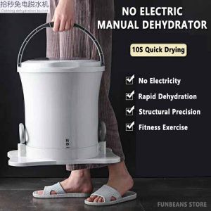 No Electric hydrator Washing Machine Student Dormitory Small Clothes Bucket Manual Drying Machine No Electricity Required Quick Hand-Cranked Washing Machine Power-free Dehydrator