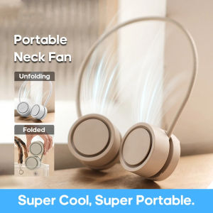 Portable Neck Fan USB Rechargeable Bladeless 360°Adjustable Leafless Hanging Neck Hands Free Personal 3 Speeds