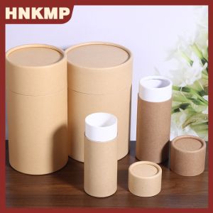 HNKMP 1ชิ้นกล่องใส่ขวดน้ำมันหอมระเหยกล่องกระดาษคราฟท์ทรงกลมภาชนะกระดาษคราฟท์สำหรับดินสอชาแคดดี้กาแฟเครื่องเทศงานฝีมือของขวัญ