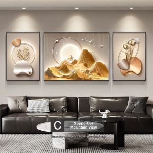Luxurious Modern Three-panel Wall Art Mural