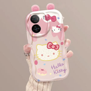 Cute Cartoon Kitty Cat Silicone Phone Case Full Cover Protection for iQOOZ7 Z7X Z7XM Anti-Fall Female Version Popular Online Model