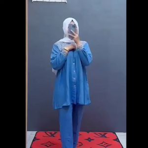 ONE SET CRINKLE AISYAH/ATASAN MUSLIMAH TERBARU/BUSANA MUSLIMAH TERBARU