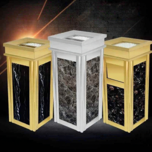 ZHENTAIYUAN | Stainless Steel Standing Trash Can With Ashtray For Hotel Use