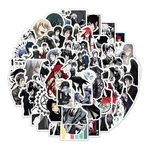 Bandai | Bộ 50 Black Butler Anime Bộ Hình Dán Chống Nước Hoạt Hình Đề Can Cho DIY Laptop Tủ Lạnh Điện Thoại Ván Trượt Xe Trẻ Em Anime Đồ Chơi