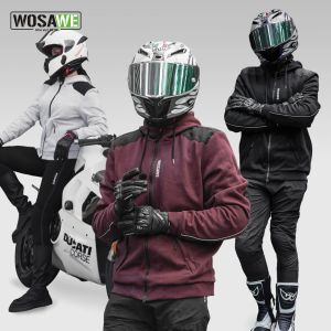 Áo Khoác Hoodie Đi Xe Máy Nam WOSAWE Mùa Đông Đạt Chứng Nhận CE Có Lớp Bảo Vệ Thân Thích Hợp Cho Đi Phố Giữ Ấm Chất Liệu Polyester Cotton Mềm Mại.