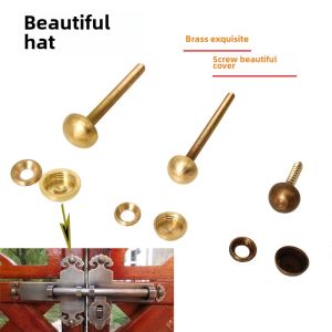 Pure Copper Self-Tapping Screw Beautiful Decorative Cap Mirror Nail Glass Nail Nut Brass Ugly Cover Ancient Building Furniture Copper Accessories