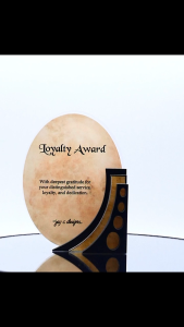 ACRYLIC PLAQUE - ACRYLIC TROPHY - AWARD - CUSTOMIZED PERSONALIZED JAY C. DESIGNS - 8019