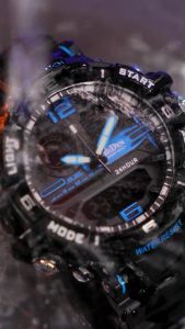 Jam Tangan Pria Elektronik Santai LED Digital & Analog Tahan Air Multifungsi Tampilan Tanggal Jam Tangan+Gelang Gratis