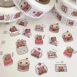 500 stickers Capybara Roll stickers High Value Cute cartoon Decorative stickers Sealing stickers