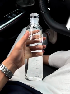 500/700ml Plastic Transparent Water Bottle with Time Scale Creative Large Capacity Drink Bottle Minimalist Student Water Bottle