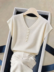 V.C.I | V-Neck Icy Silk Knit Sleeveless Blouse