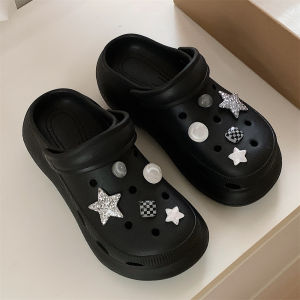 Sweet Cool Star Holey Shoes Womens Summer Outdoor Wear Arch Support Thick Bottom Fashionable Beach Sandals Open Toe Slip-On