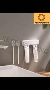 KEEPWORKING 1pcs Toothbrush Holder Wall-mounted Punch-free Toothbrush Storage Rack Household Hanging Clip Storage