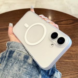 Magnetic Matte ForMagsafe Case ForiPhone 16E 16 15 14 13 12 11 Pro XR X XS Max 8 7 Plus Ultra Thin Translucent Hard PC Cover