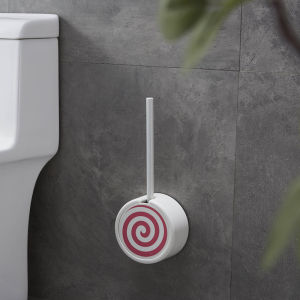 Wall-Mounted Toilet Brush Set Home Use Cleaning Tool Bathroom Corner Cleaner Plastic Durable Toilet Brush No Drilling Required