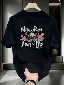 Áo Thun Cotton Tay Ngắn Mùa Hè Phong Cách Hong Kong Thường Ngày Thời Trang in Họa Tiết Cổ Tròn Rộng Rãi Đa Năng Áo Thun Nam