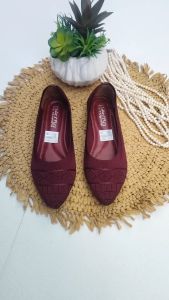 Sepatu Wanita Flat Shoes Rajut Import Lentur Elastis Soll Karet Tebal - N04