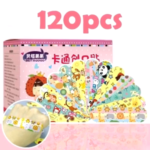 120Pcs Cute Cartoon Bandages Waterproof Breathable Cute Cartoon First Aid Adhesive Band for Kids