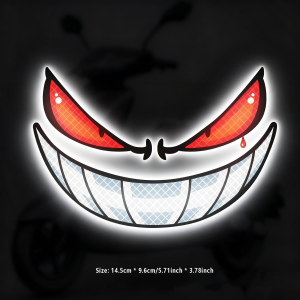 Devil Eye Reflective Motorcycle Safety Warning Stickers Car Sticker Motorcycle Helmet Custom Creative Vehicle Decal Sticker
