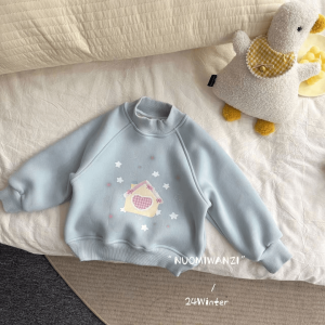 Cute Cartoon Print Crew Neck Cotton Sweater Casual