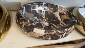 Marble Wash Basin Sink Lavatory Tabletop Bathroom Accessories Marble Inspired Porcelain Basins Sinks