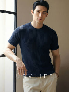 UBV | Retro Style Round Collar Stripe Breathable Moisture-Wicking T-Shirt