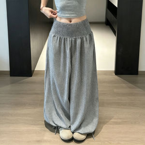 LANMENGYA | Korean Style Checkered Summer Wide Leg Trousers