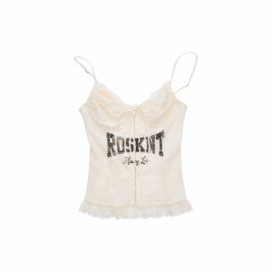 1JINN STUDIO | Lace Letter Print Boned Slenderizing Camisole