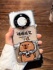 Huawei Mate80/70 Phone Case Emotionally Stable Capybara Design Womens New Model 40pro+ Transparent 30e Cartoon Soft Shell 50 Set AIR Cute Silicone Full Lens Cover