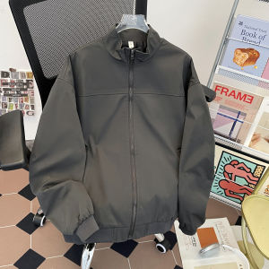 แจ็คเก็ตโค้ท American Retro 3-in-1 สำหรับผู้ชาย ฤดูใบไม้ร่วง/ฤดูหนาว แขนกระดิ่ง ปกตั้ง แจ็คเก็ตแบบสวมลำลอง แจ็คเก็ตบิน